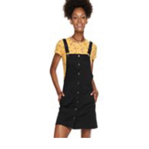 SO Dresses & Skirts - Black denim stretchy overall dress nwt